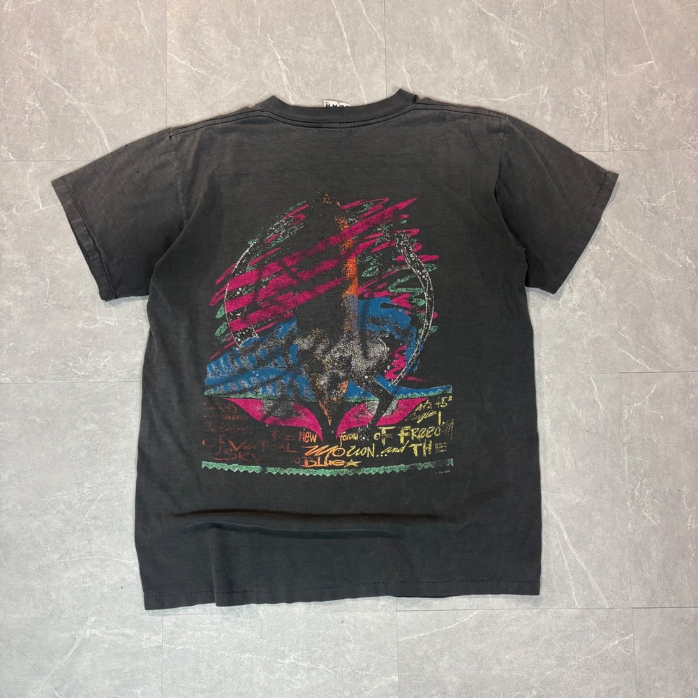 Vintage 1988 Surf Gear T Shirt Mens Large Black Single Stitch Neon Graphic USA